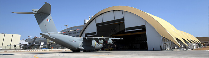 Geotermia Hangar AIRBUS A400M en aeropuerto militar de Sevilla